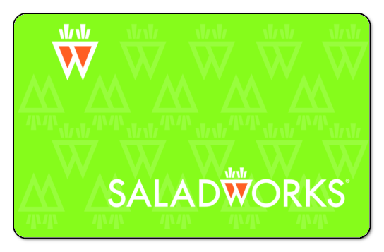 salad works logo on a bright lime green background